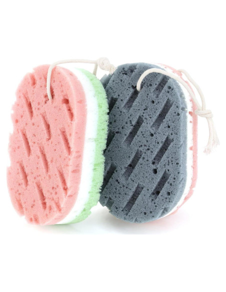Esponjas de Baño Exfoliantes Yuntop 2 Pcs - Suave y Dura