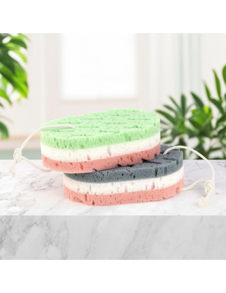 Esponjas de Baño Exfoliantes Yuntop 2 Pcs - Suave y Dura