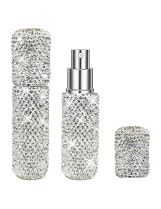 Botella de Spray de Perfume WedFeir 10ML Plata Recargable