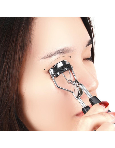 Rizador de Pestañas Profesional Ranjaner con Cepillo y Almohadillas