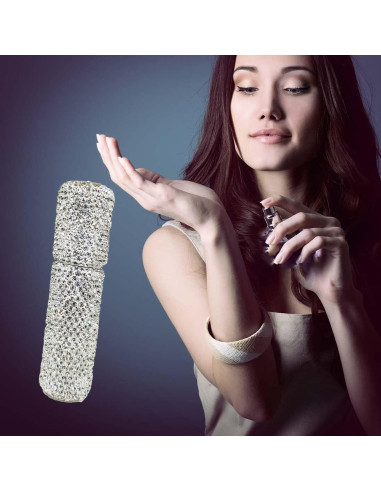 Botella de Spray de Perfume WedFeir 10ML Plata Recargable