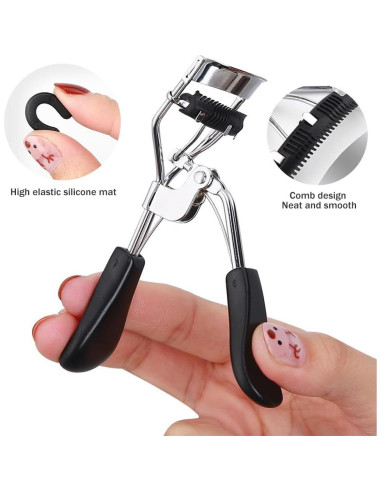 Rizador de Pestañas Profesional Ranjaner con Cepillo y Almohadillas