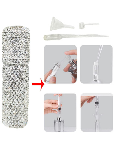 Botella de Spray de Perfume WedFeir 10ML Plata Recargable