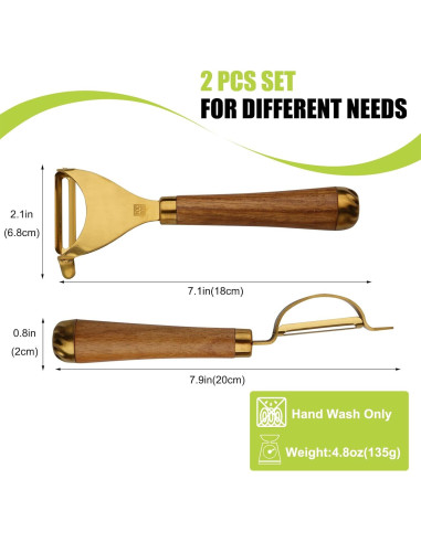 Conjunto de Peladores de Verduras WELLSUIT 2 Piezas Acero Inoxidable