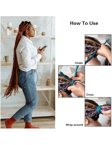 Sujetadores de Cabello para Dreads 82cm Spira Lock Color Oscuro