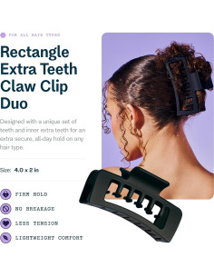 Dúo de Clips de Garra Doble Gimme Beauty - Negro y Marrón 2