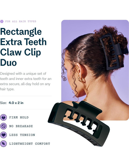 Dúo de Clips de Garra Doble Gimme Beauty - Negro y Marrón