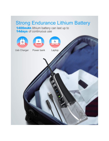 Irrigador Dental Inalámbrico Nicefeel FC2561 - 300ml, 3 Modos