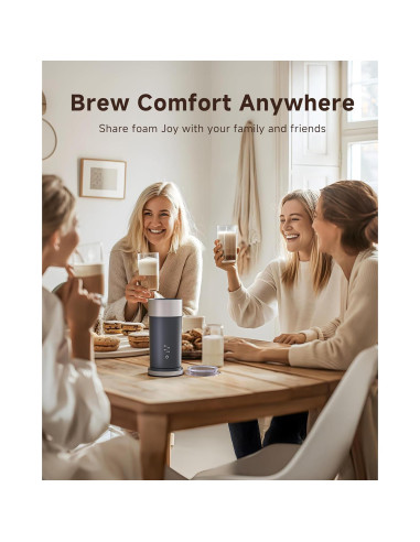 Espumador de Leche Eléctrico AMZCHEF MMF-827 4 en 1 Negro