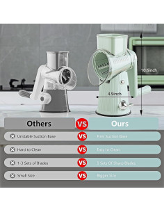 Rallador de Queso Rotatorio PDAENLKY 5 en 1 Verde 2