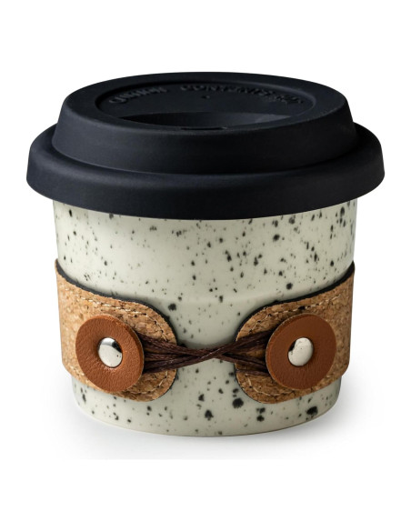 Taza de café de cerámica Cormomu 200ml con tapa a prueba de derrames