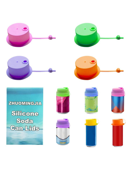 Paquete de 4 tapas de silicona ZHUOMINGJIA para latas