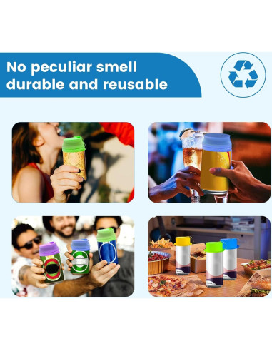 Paquete de 4 tapas de silicona ZHUOMINGJIA para latas