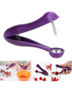 Deshuesador de Cereza JYXYXSCP de Acero Inoxidable Morado 2