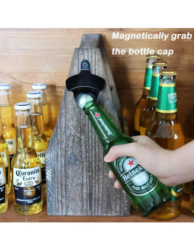 Abrebotellas Magnético de Pared Luwanburg Negro 8x6.5cm