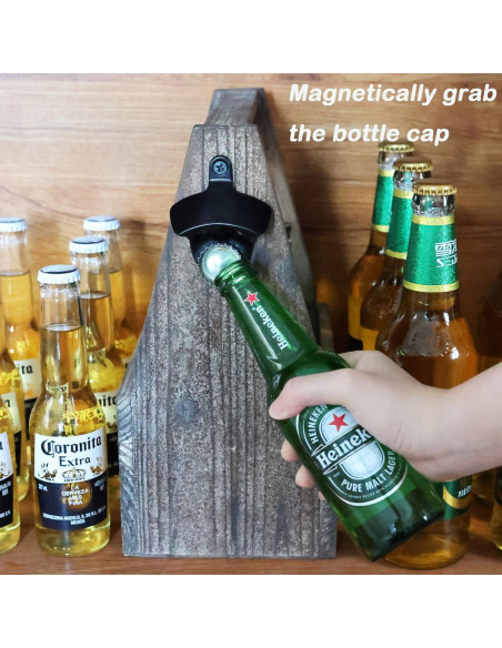 Abrebotellas Magnético de Pared Luwanburg Negro 8x6.5cm