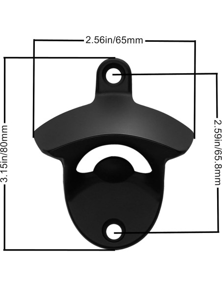 Abrebotellas Magnético de Pared Luwanburg Negro 8x6.5cm