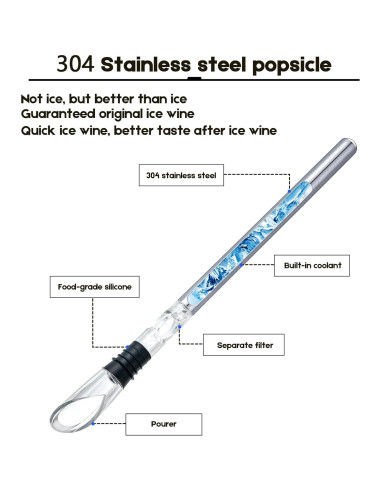 YouYah Stick Enfriador de Vino 3-en-1 Acero Inoxidable