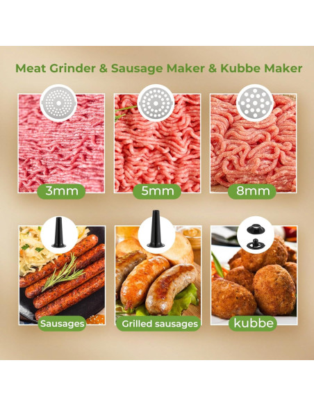 Picadora de Carne Eléctrica Flyseago 3000W Multifuncional