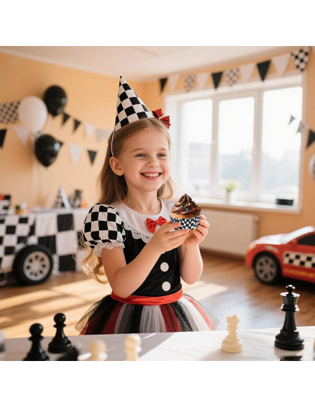 100 Forros y Palillos de Cupcake a Cuadros Hmxpls - Fiesta Coche