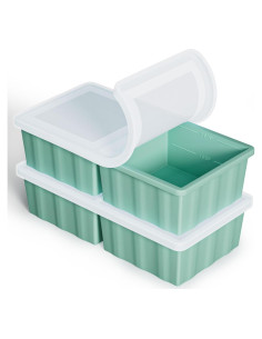 Bandeja de Congelador de Silicona GGOW 2 Tazas Verde - 2 Paquete