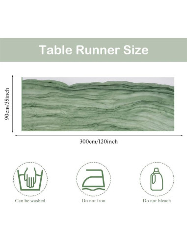 Camino de Mesa de Gasa Verde Salvia Arucxlzq - Paquete de 6