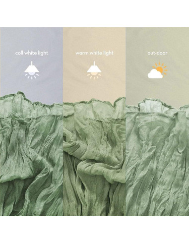 Camino de Mesa de Gasa Verde Salvia Arucxlzq - Paquete de 6