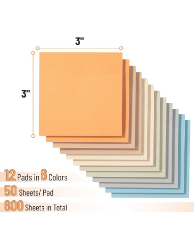 Notas Adhesivas Coloridas Mr. Pen 7.62x7.62cm 600 Hojas
