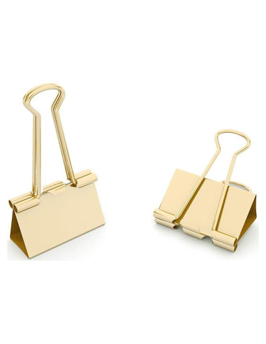 Clip de Carpeta Mini Metal Dorado nctinystore 40 Unidades