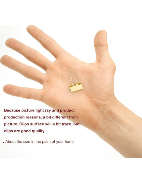 Clip de Carpeta Mini Metal Dorado nctinystore 40 Unidades