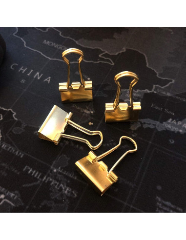 Clip de Carpeta Mini Metal Dorado nctinystore 40 Unidades