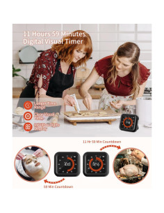 Temporizador Digital MeesMeek 11H59M Pantalla Grande Recargable 2