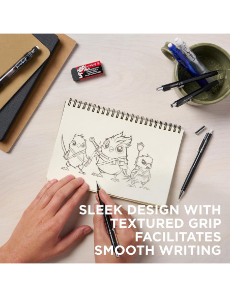 Lápiz Mecánico Sakura 0.7mm con 3 Recargas de Borrador - Negro