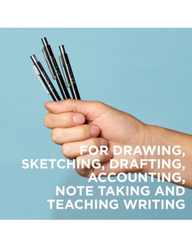 Lápiz Mecánico Sakura 0.7mm con 3 Recargas de Borrador - Negro