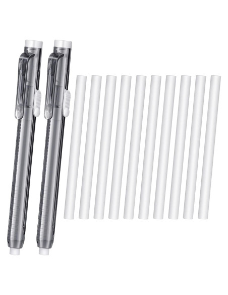 Set 12 Borradores Mecánicos Retráctiles Eersida Negro