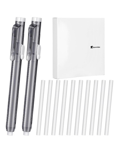 Set 12 Borradores Mecánicos Retráctiles Eersida Negro