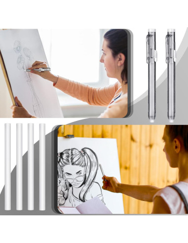 Set 12 Borradores Mecánicos Retráctiles Eersida Negro