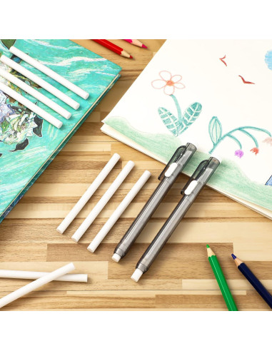 Set 12 Borradores Mecánicos Retráctiles Eersida Negro