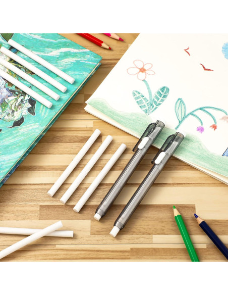 Set 12 Borradores Mecánicos Retráctiles Eersida Negro