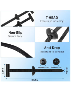 100 Bridas de Nylon Multifuncionales 9x2cm para Autos 2