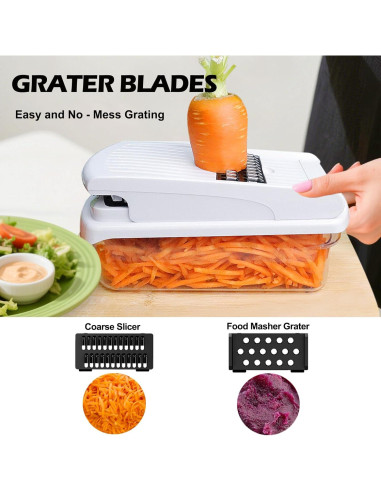 Picador de Verduras JAYVAR 15-en-1 Acero Inoxidable Blanco