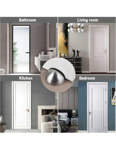 Paquete de 4 topes de puerta UELSTFLY de acero inoxidable