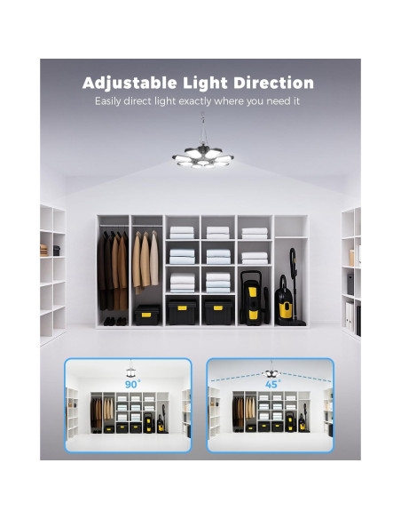 Sensor de Movimiento RUNBARRY 25000LM Luz de Garaje LED 6500K