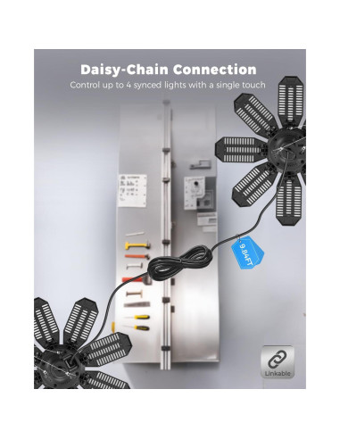 Sensor de Movimiento RUNBARRY 25000LM Luz de Garaje LED 6500K