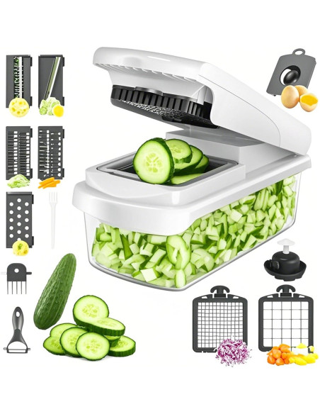 Picador de Verduras JAYVAR 15-en-1 Acero Inoxidable Blanco