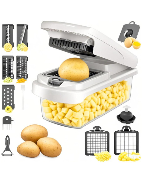 Picador de Verduras JAYVAR 15-en-1 Acero Inoxidable Blanco