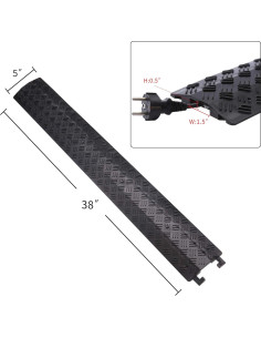 Cubierta de Cable de Piso Anbotek 1 Canal 96.5 cm Negro 2