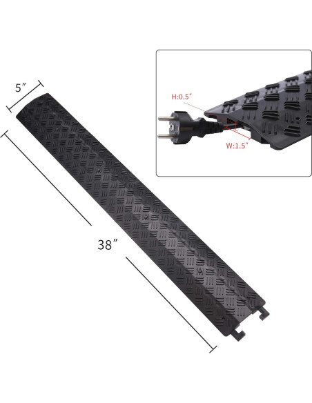 Cubierta de Cable de Piso Anbotek 1 Canal 96.5 cm Negro