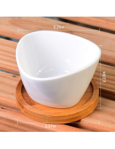 Macetas Pequeñas Brajttt con Drenaje y Bandeja de Bambú - 12 Pzas 2