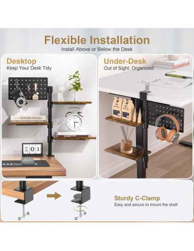 Estante de Escritorio PawsWhirl 3 Niveles Ajustable 15 kg